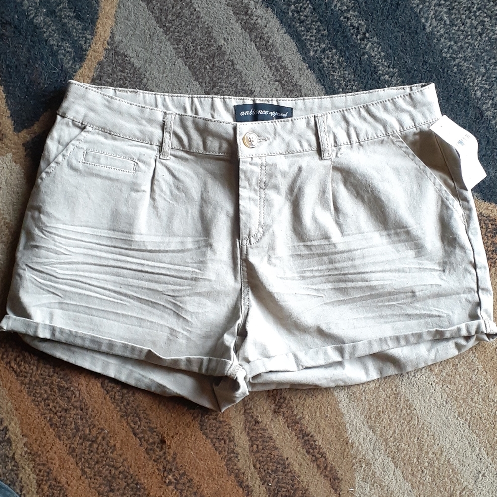 NWT AMBIANCE Short Shorts Khaki